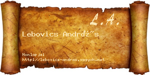 Lebovics András névjegykártya