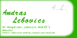 andras lebovics business card